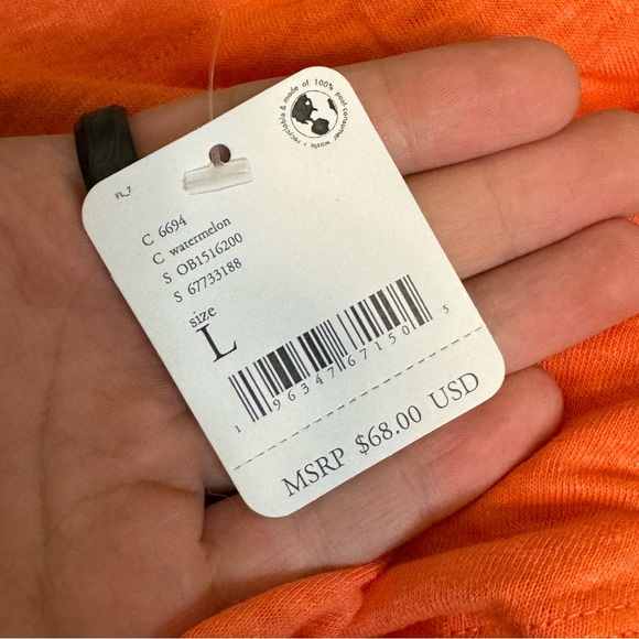 NWT! Free People Long Weekend Knit Halter Neck Orange Tank Top, Size Large - Picture 9 of 9